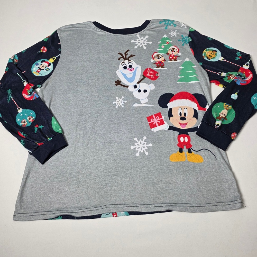 Disney 100th‎ Anniversary Christmas Pajama Top Mens XL Mickey Olaf and Others